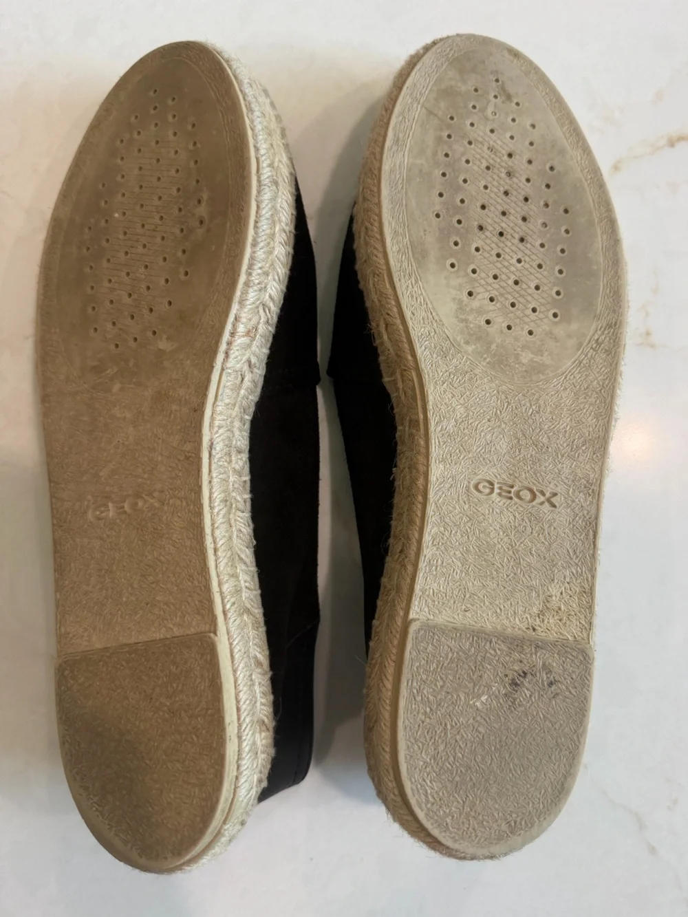 Geox Black Espadrille Slip-On Flats